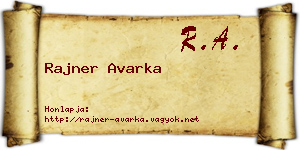Rajner Avarka névjegykártya